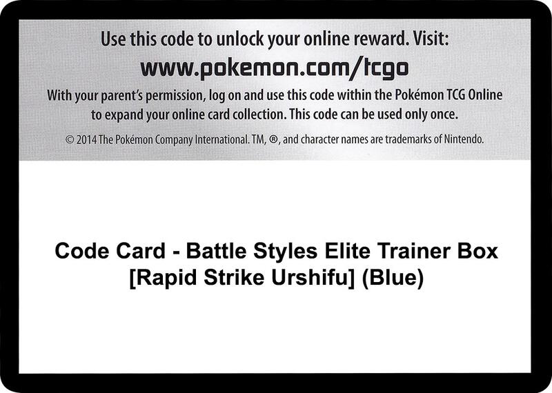 Code Card - Battle Styles Elite Trainer Box [Rapid Strike Urshifu] (Blue)  from SWSH05: Battle Styles
