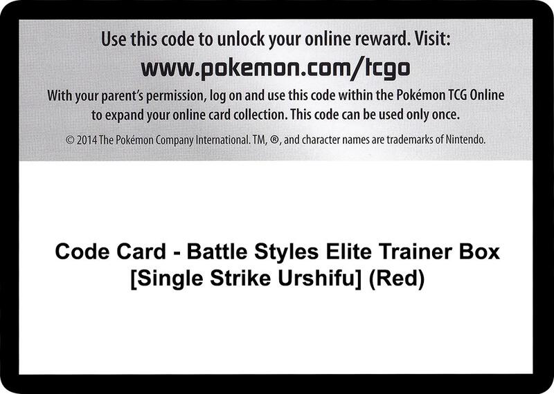 Code Card - Battle Styles Elite Trainer Box [Single Strike Urshifu] (Red)  from SWSH05: Battle Styles