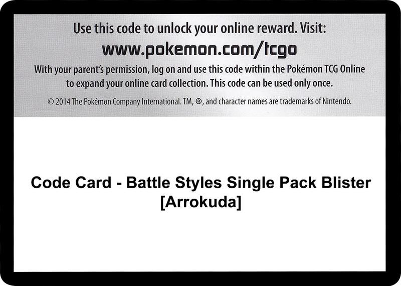 Code Card - Battle Styles Single Pack Blister [Arrokuda]  from SWSH05: Battle Styles