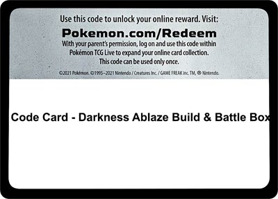 Code Card - Darkness Ablaze Build & Battle Box