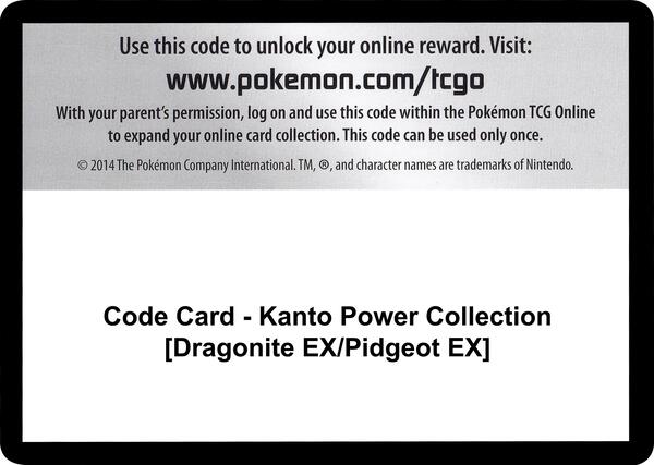 Code Card - Kanto Power Collection [Dragonite EX/Pidgeot EX]
