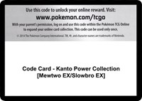 Code Card - Kanto Power Collection [Mewtwo EX/Slowbro EX] from XY - Evolutions Pokemon card image