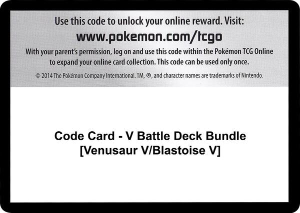 Code Card - V Battle Deck Bundle [Venusaur V/Blastoise V]