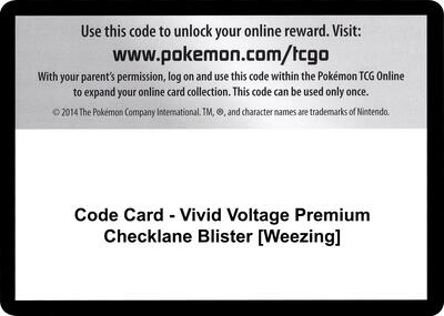 Code Card - Vivid Voltage Premium Checklane Blister [Weezing]