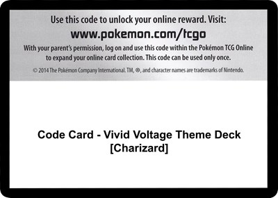 Code Card - Vivid Voltage Theme Deck [Charizard]