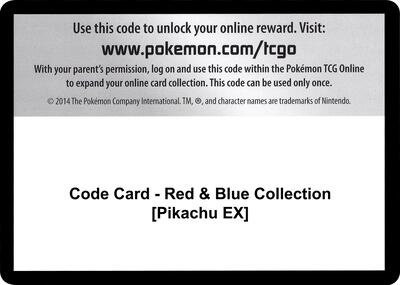 Code Card - Red & Blue Collection [Pikachu EX]
