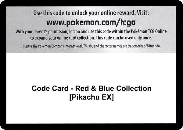 Code Card - Red & Blue Collection [Pikachu EX]