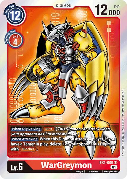 Digimon Classic Collection Super Rare WarGreymon Ex1-009