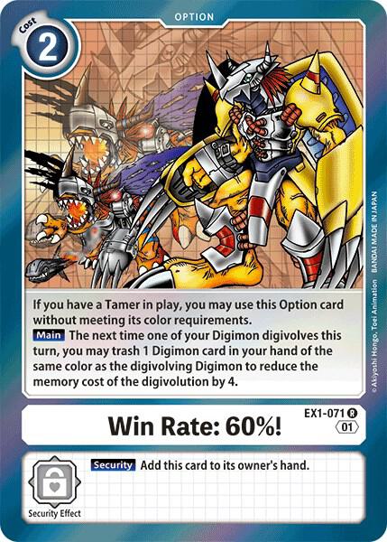 Digimon Classic Collection Rare Win Rate: 60%! Ex1-071