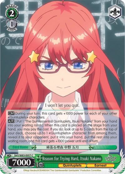 Reason for Trying Hard, Itsuki Nakano