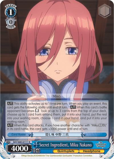 Secret Ingredient, Miku Nakano