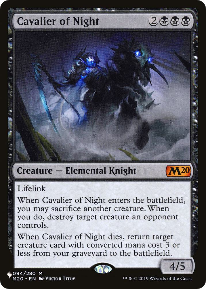mtg cards that make it night Chime of decks and prices July 2026 MTG DECKS destroy target creature an opponent controls.When Cavalier of Night dies Magic The Gathering Trading Card