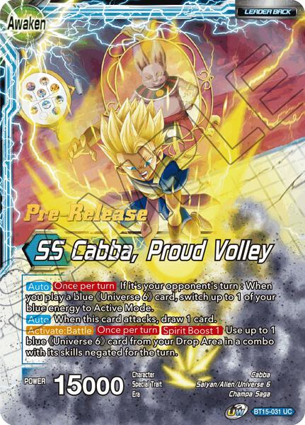 Cabba // SS Cabba, Proud Volley - Saiyan Showdown Pre-Release Cards - Dragon Ball Super: Masters - TCGplayer.com Cabba // SS Cabba, Proud Volley - Saiyan Showdown Pre-Release Cards - Dragon Ball Super: Masters - TCGplayer.com