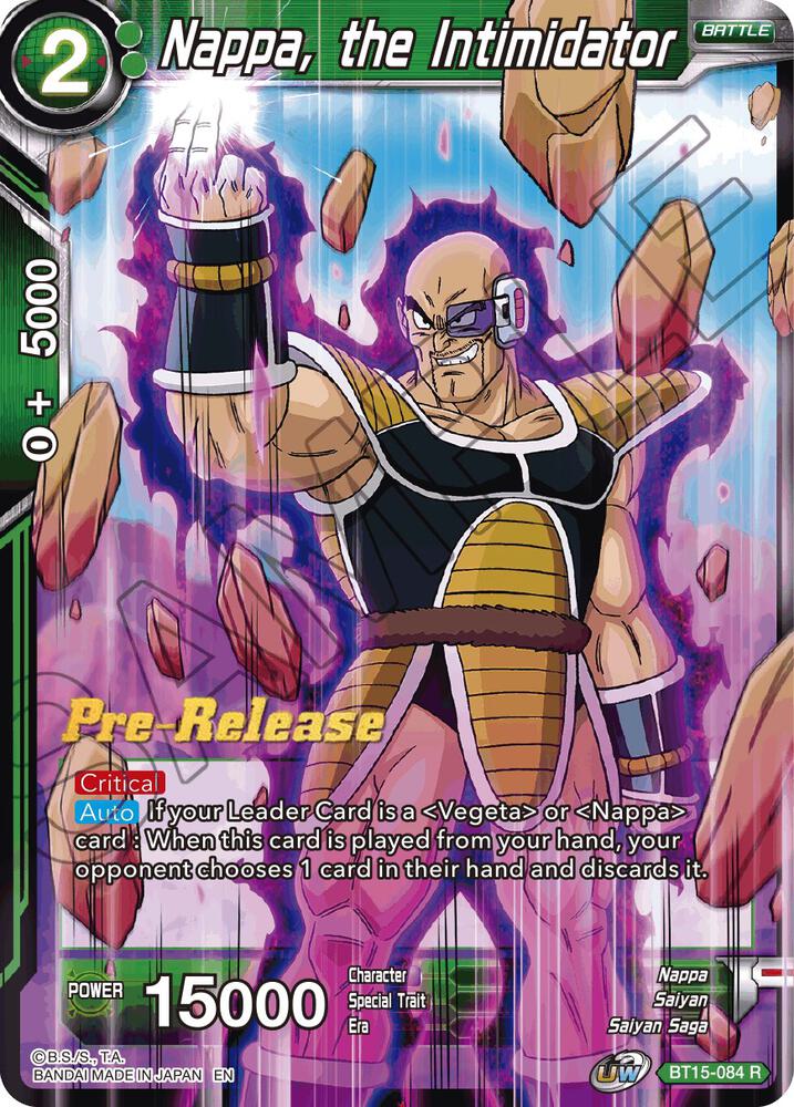 Nappa, the Intimidator - Saiyan Showdown Pre-Release Cards