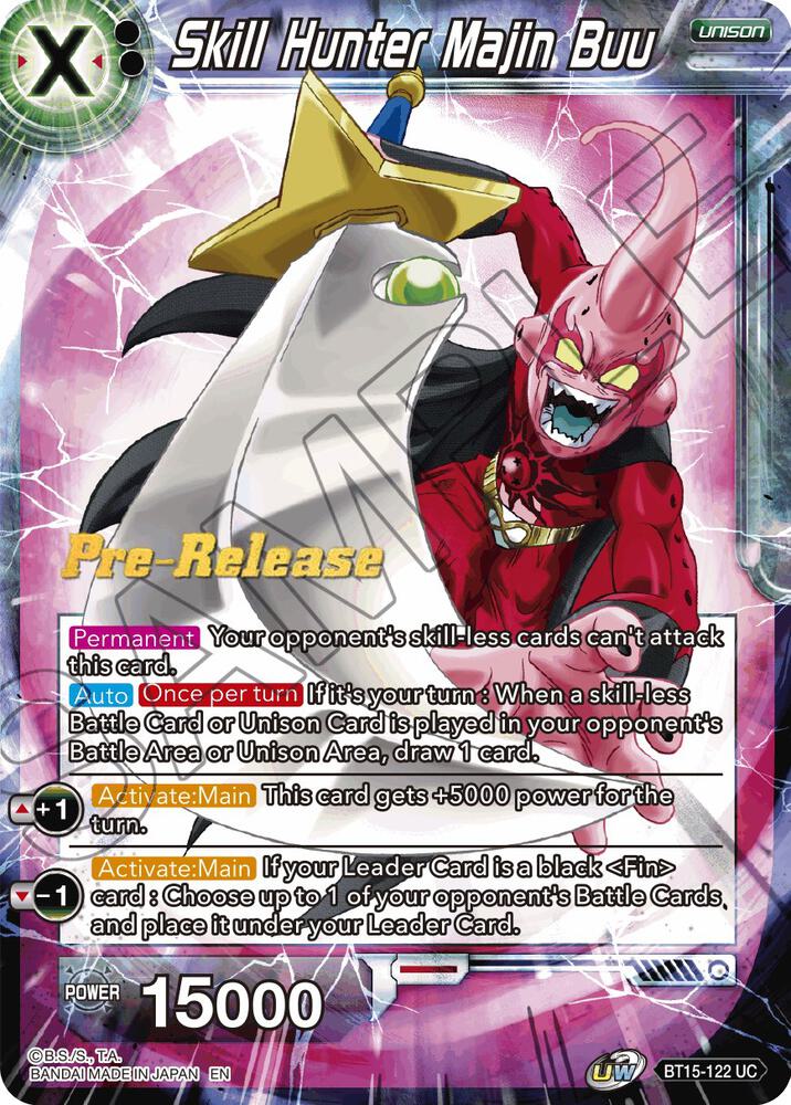Skill Hunter Majin Buu #BT15-122 — Saiyan Showdown Pre-Release Cards