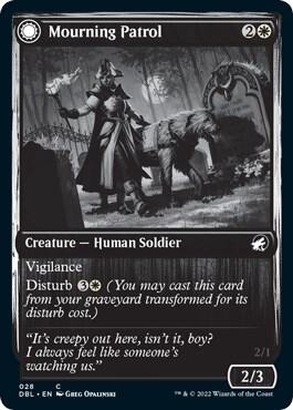 disturb cards mtg Devoted Grafkeeper // Departed Soulkeeper [Innistrad: Double Feature] create a token thats a copy of enchanted creature Disturbing Mirth | Duskmourn: House