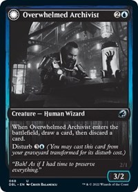 Overwhelmed Archivist - Innistrad: Double Feature - Magic: The Gathering card