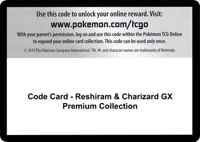 Code Card - Reshiram & Charizard GX Premium Collection