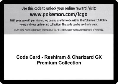 Code Card - Reshiram & Charizard GX Premium Collection