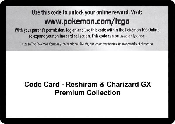 Code Card - Reshiram & Charizard GX Premium Collection