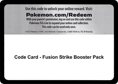 Code Card - Fusion Strike Booster Pack