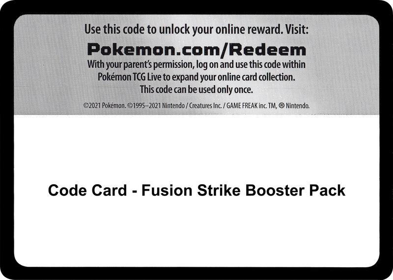 Code Card - Fusion Strike Booster Pack  from SWSH08: Fusion Strike