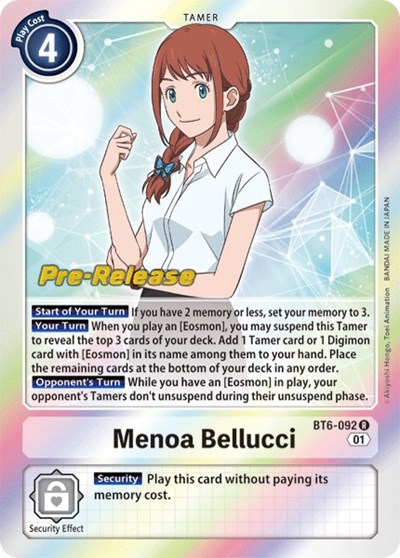 Menoa Bellucci Double Diamond Pre-Release Cards card price