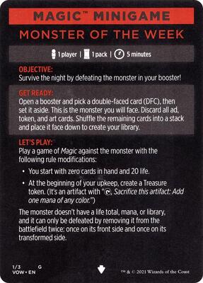 Magic Minigame: Monster of The Week