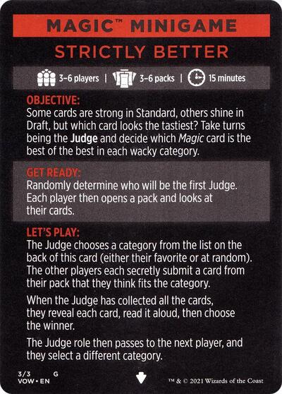 Magic Minigame: Strictly Better