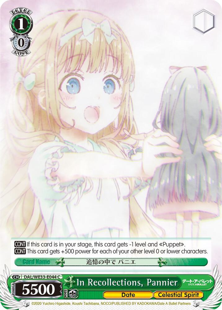 In Recollections, Pannier (Parallel Foil)