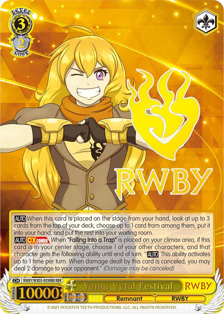 Yang: Vytal Festival (RBR) - RWBY - Weiss Schwarz - TCGplayer.com