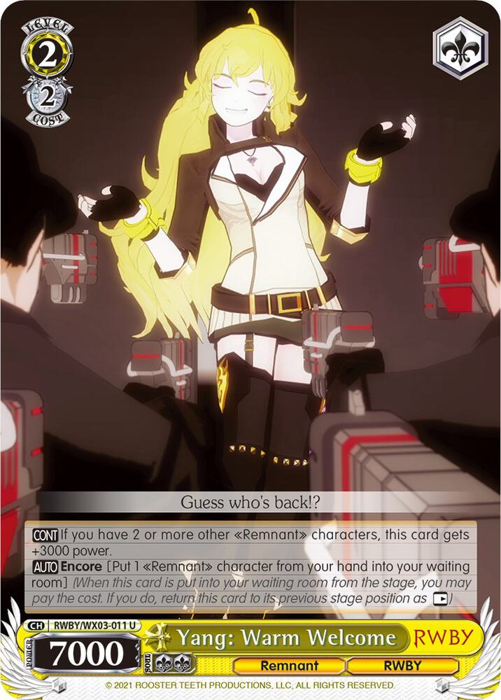 Yang: Warm Welcome