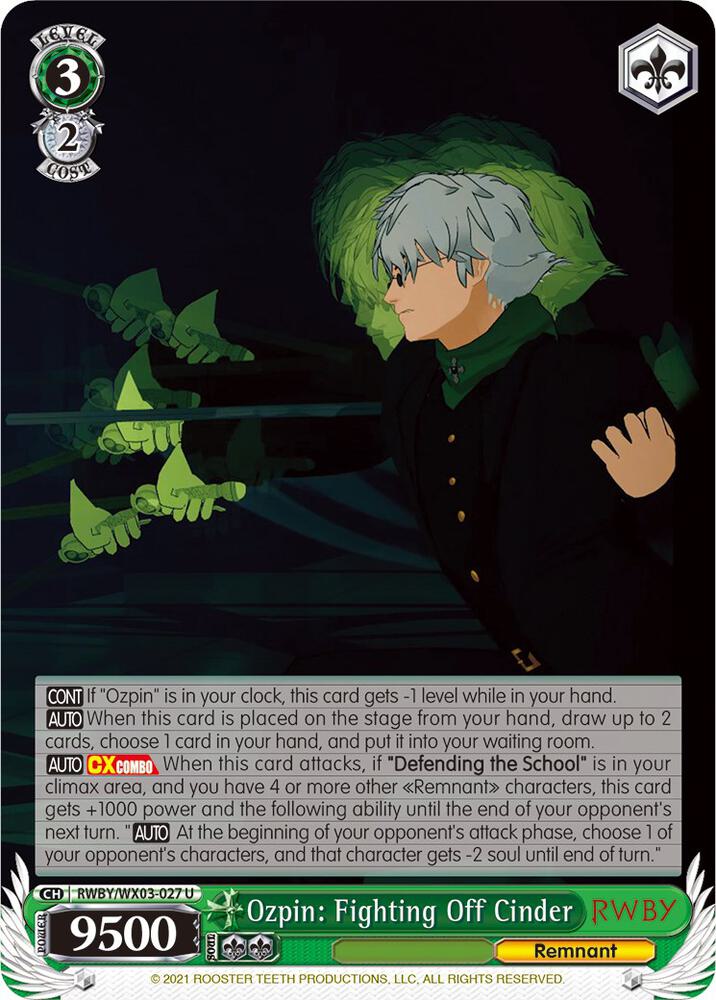 Ozpin: Fighting Off Cinder - RWBY - Weiss Schwarz - TCGplayer.com