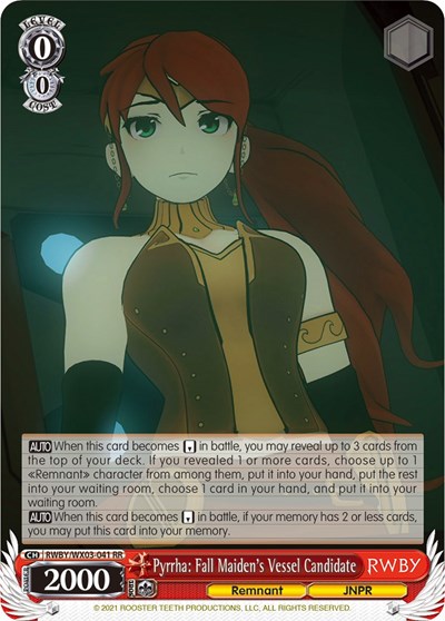 Pyrrha: Fall Maiden's Vessel Candidate card
