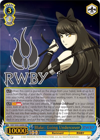 Blake: Going Undercover (RBR) RWBY RWBY Rare Weiss Schwarz card — value and price