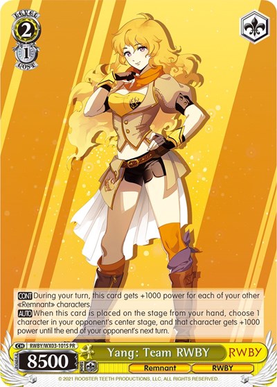 Yang: Team RWBY (Alternate Art) card