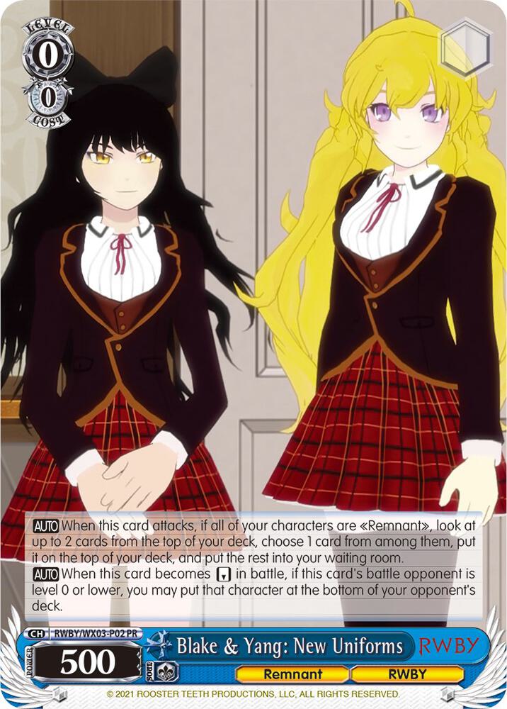 Blake & Yang: New Uniforms - RWBY - Weiss Schwarz