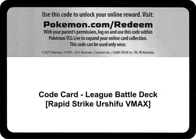 Code Card - League Battle Deck [Rapid Strike Urshifu VMAX]