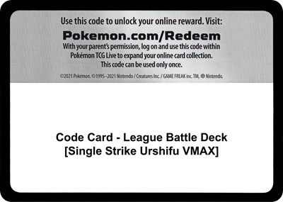 Code Card - League Battle Deck [Single Strike Urshifu VMAX]