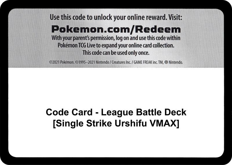 Code Card - League Battle Deck [Single Strike Urshifu VMAX]  from Miscellaneous Cards & Products