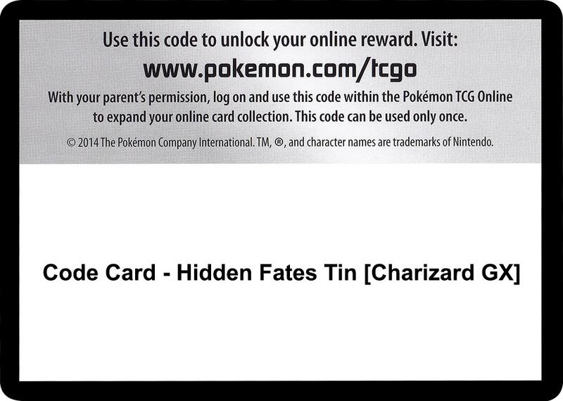 Code Card - Hidden Fates Tin [Charizard GX]  from Hidden Fates