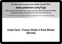 Code Card - Fusion Strike 3 Pack Blister [Eevee] from SWSH08: Fusion Strike Pokemon card image