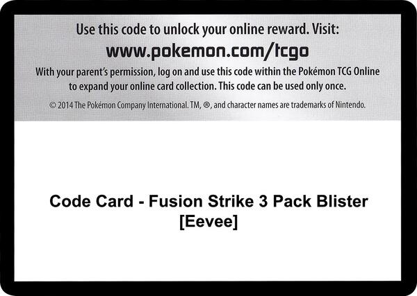 Code Card - Fusion Strike 3 Pack Blister [Eevee]
