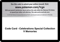 Code Card - Celebrations Special Collection - V Memories from Celebrations Pokemon card image