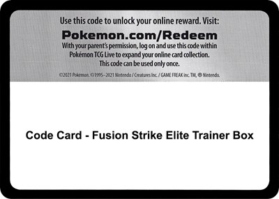 Code Card - Fusion Strike Elite Trainer Box