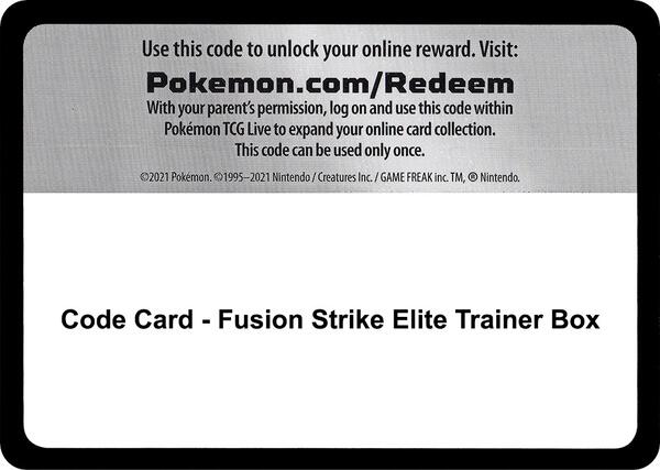 Code Card - Fusion Strike Elite Trainer Box