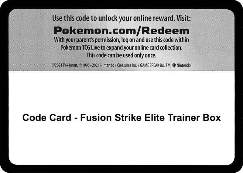 Code Card - Fusion Strike Elite Trainer Box  from SWSH08: Fusion Strike