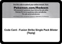 Code Card - Fusion Strike Single Pack Blister [Tepig] from SWSH08: Fusion Strike Pokemon card image