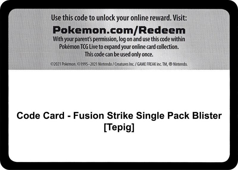 Code Card - Fusion Strike Single Pack Blister [Tepig]  from SWSH08: Fusion Strike