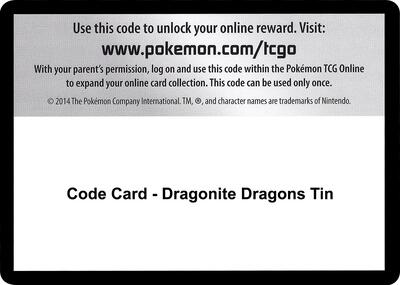 Code Card - Dragonite Dragons Tin
